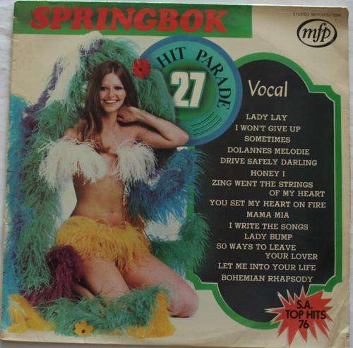 SPRINGBOK HIT PARADE VOL: 27 -- VINYL LP RECORD