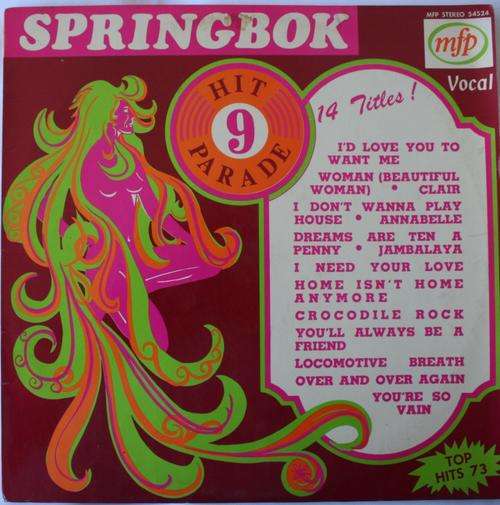 SPRINGBOK HIT PARADE VOL: 9 -- VINYL LP RECORD