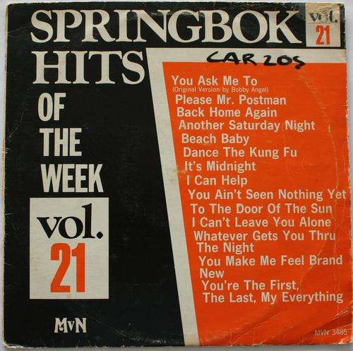 SPRINGBOK HITS OF THE WEEK -- VOL 21 -- VINYL LP RECORD
