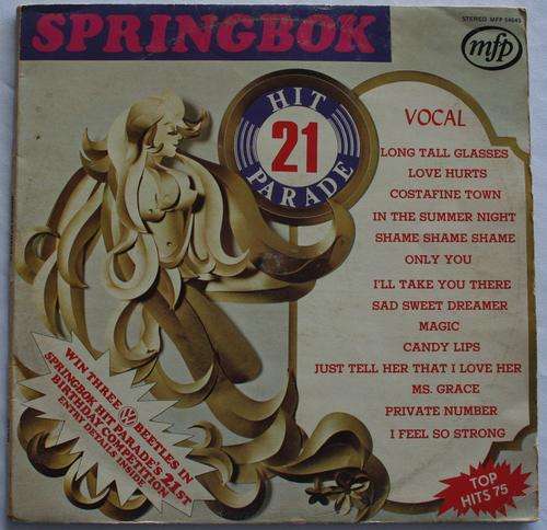 SPRINGBOK HIT PARADE VOL: 21 -- VINYL LP RECORD