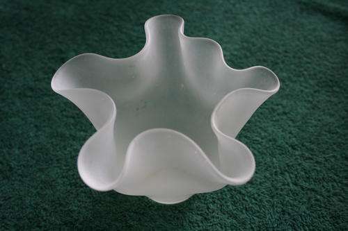 FROSTED AND HAND FOLDED EUROPEAN GLASS VASE