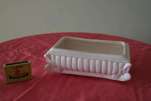 WHITE VINTAGE PORCELAIN SQUARE SHAPED VASE