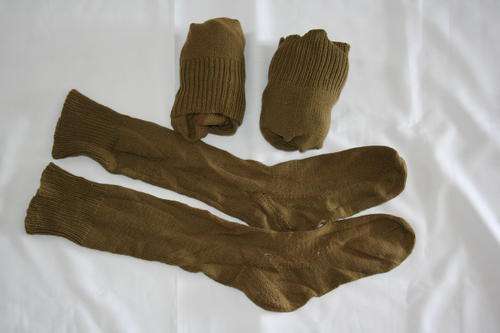SADF -- 3 PAIRS OF KNITTED BROWN SOCKS -- BUSH WAR ERA