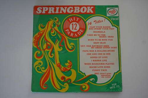 SPRINGBOK HIT PARADE VOL: 12 -- VINYL LP RECORD