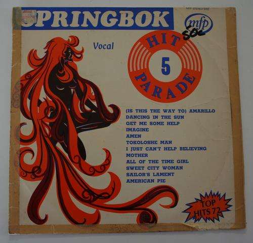 SPRINGBOK HIT PARADE VOL: 5 -- VINYL LP RECORD