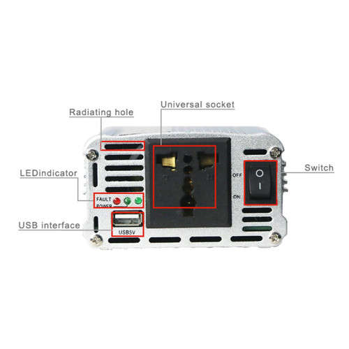 2000W Inverter Car Battery Converter with USB Mobile Phone Charging Port