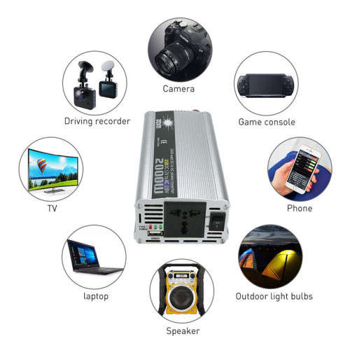 2000W Inverter Car Battery Converter with USB Mobile Phone Charging Port