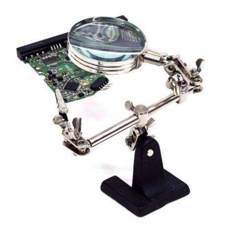 Welding Third Hand Help Stand Iron Magnifying Tool Hand Magnifying Glass Holder