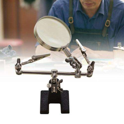 Welding Third Hand Help Stand Iron Magnifying Tool Hand Magnifying Glass Holder