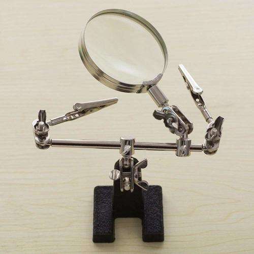 Welding Third Hand Help Stand Iron Magnifying Tool Hand Magnifying Glass Holder
