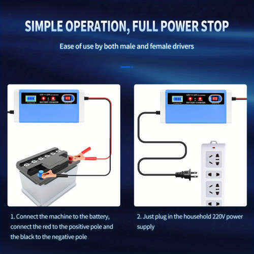 Car Battery Charger 12V and 24V Fully Automatic Smart Battery Maintenance Lead Acid Battery