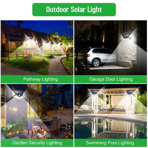 100 LED Outdoor Solar Light Wall Light Waterproof with PIR Motion Sensor