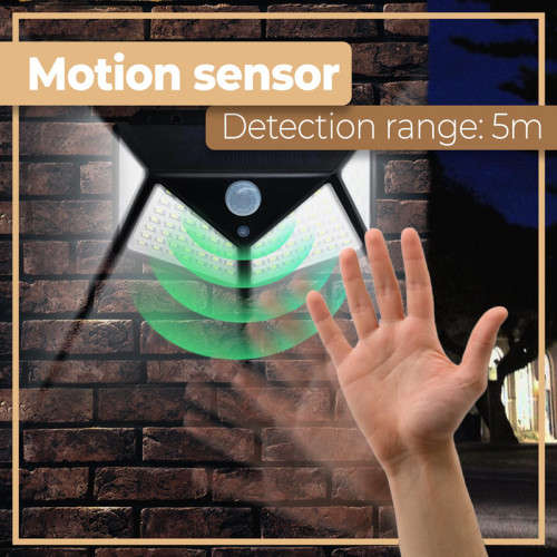 100 LED Outdoor Solar Light Wall Light Waterproof with PIR Motion Sensor