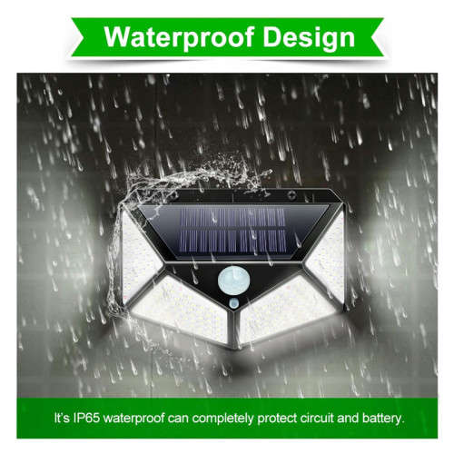 100 LED Outdoor Solar Light Wall Light Waterproof with PIR Motion Sensor
