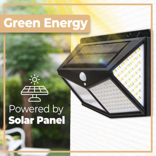 100 LED Outdoor Solar Light Wall Light Waterproof with PIR Motion Sensor