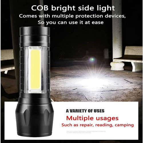 LED Flashlight Mini Lightweight Telescopic Zoom Emergency Lighting For Outdoor Activities