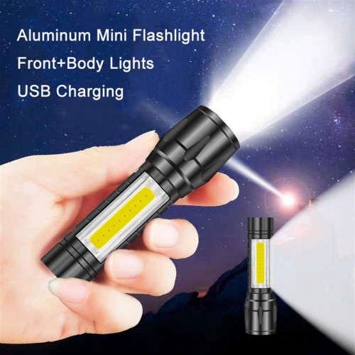 LED Flashlight Mini Lightweight Telescopic Zoom Emergency Lighting For Outdoor Activities