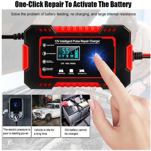 12V 6A Smart Charger Works With Most Types Of Lead-Acid Batteries, Requires Ac Connection