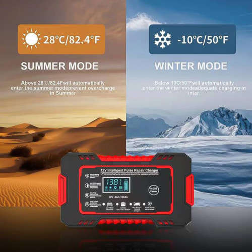12V 6A Smart Charger Works With Most Types Of Lead-Acid Batteries, Requires Ac Connection