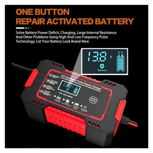 12V 6A Smart Charger Works With Most Types Of Lead-Acid Batteries, Requires Ac Connection