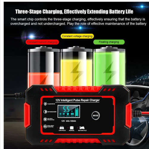 12V 6A Smart Charger Works With Most Types Of Lead-Acid Batteries, Requires Ac Connection