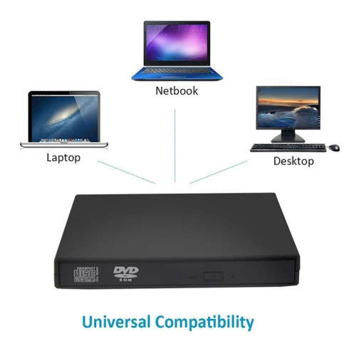 DVD Drive External CD ROM USB 2.0 Player Burner Laptop Mini DVD