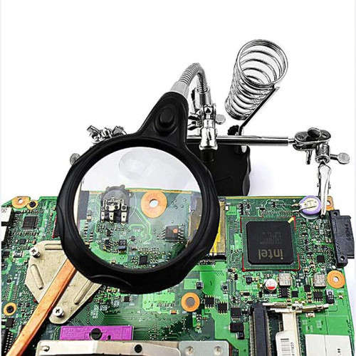 With LED Light, Auxiliary Hand Clip, Magnifying Glass, Soldering Iron, Lens Holder, Magnifying Glass