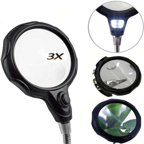 With LED Light, Auxiliary Hand Clip, Magnifying Glass, Soldering Iron, Lens Holder, Magnifying Glass