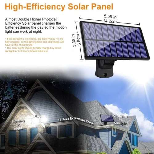 30W LED Solar Outdoor Wall Light Waterproof With Motion Sensor 3 Adjustable Heads