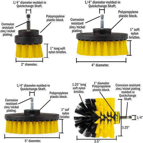 Drill Brush Set Floor Scrubbing Brush Is Suitable For / Car / Carpet / Deck Tile / Bathroom Cleaning