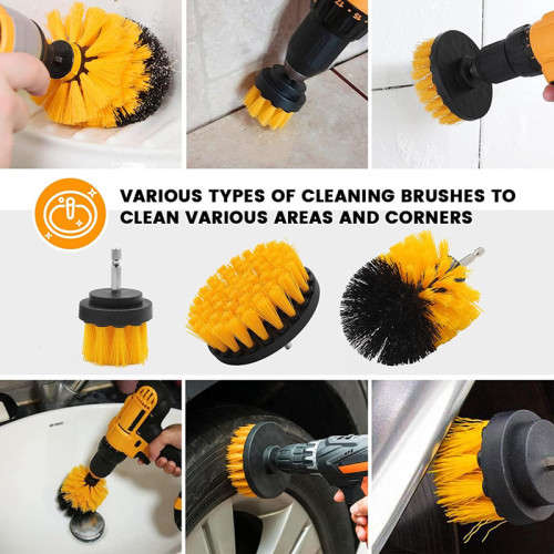 Drill Brush Set Floor Scrubbing Brush Is Suitable For / Car / Carpet / Deck Tile / Bathroom Cleaning