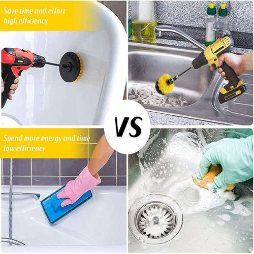 Drill Brush Set Floor Scrubbing Brush Is Suitable For / Car / Carpet / Deck Tile / Bathroom Cleaning