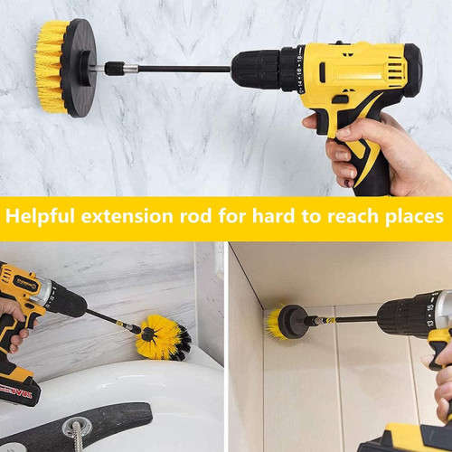 Drill Brush Set Floor Scrubbing Brush Is Suitable For / Car / Carpet / Deck Tile / Bathroom Cleaning