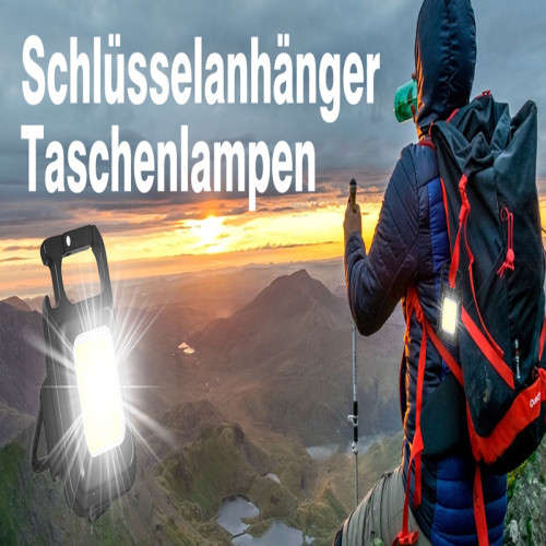 Mini LED Flashlight Keychain, Usb Charging, Small Outdoor Camping Light, Bottle Opener