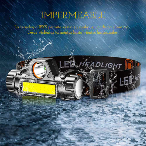 USB Rechargeable LED Headlight, Waterproof Portable Spotlight, Outdoor Or, Fishing, Patrol