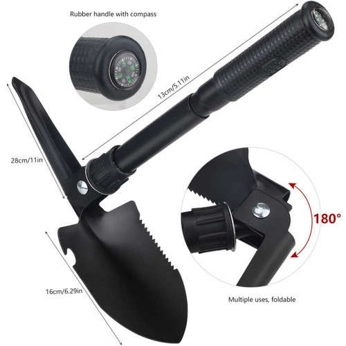 Mini Folding Shovel For Emergency And Outdoor Survival, Suitable For Outdoor Camping, Fishing And Ga