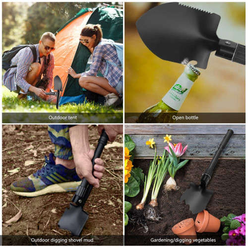 Mini Folding Shovel For Emergency And Outdoor Survival, Suitable For Outdoor Camping, Fishing And Ga