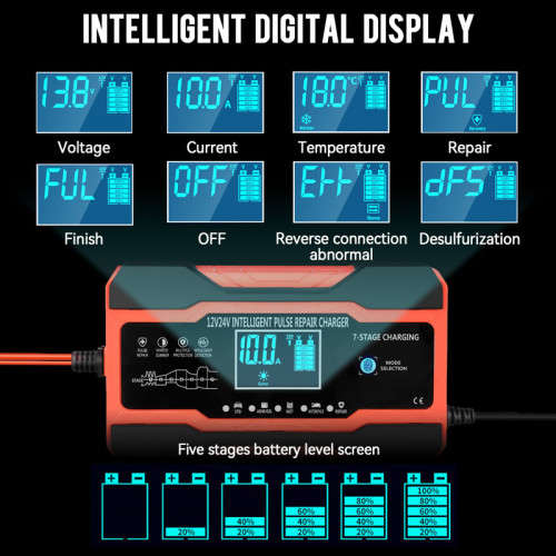 Battery Charger 10R 12V And 24V Fully Automatic Smart Car Battery Charger, Battery Maintainer