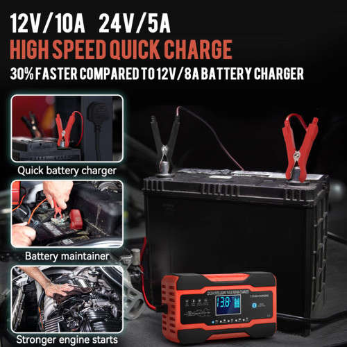 Battery Charger 10R 12V And 24V Fully Automatic Smart Car Battery Charger, Battery Maintainer