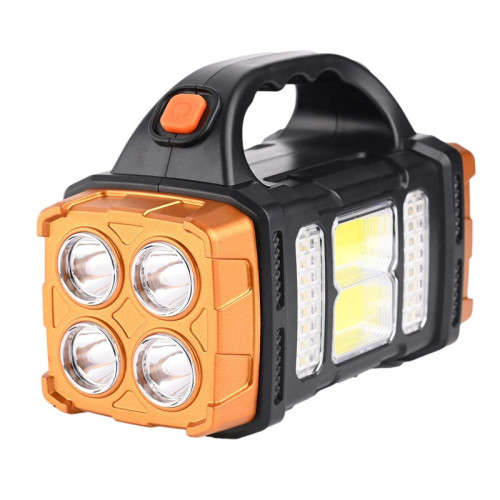 LED Solar Portable Flashlight with Work Light USB Rechargeable