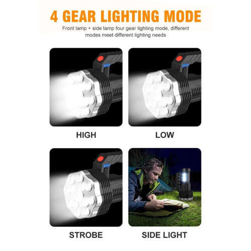 LED flashlight 13 light sources rechargeable portable searchlight outdoor camping light