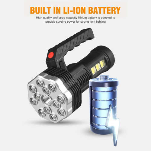 LED flashlight 13 light sources rechargeable portable searchlight outdoor camping light