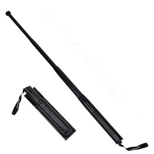 Self-Defense Three-Section Telescopic Stick With Storage Bag, Black
