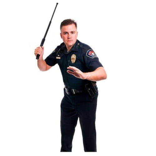 Self-Defense Three-Section Telescopic Stick With Storage Bag, Black