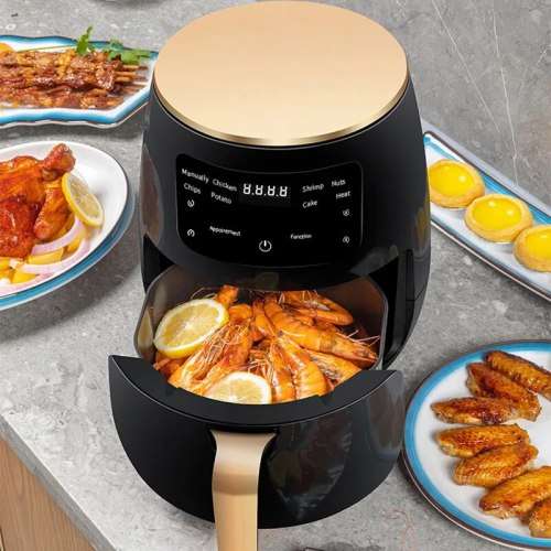 4.5L Digital Air Fryer Non-Slip Handle Touch Screen Black