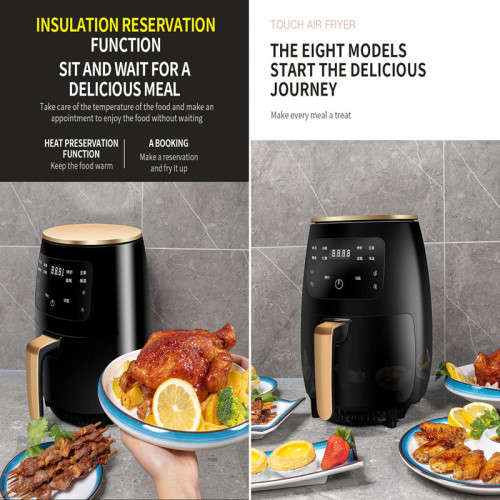 4.5L Digital Air Fryer Non-Slip Handle Touch Screen Black