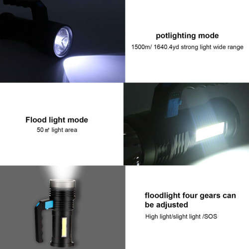 LED Spotlight For Home Outdoor Camping Patrol Rechargeable