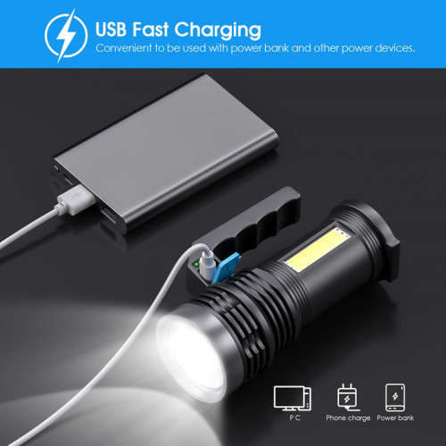 LED Spotlight For Home Outdoor Camping Patrol Rechargeable