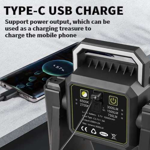 USB Rechargeable Folding Light Easy To Operate Battery Integrated Portable