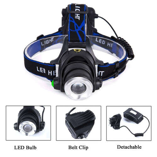 LED Waterproof Rechargeable Headlamp Outdoor Night Fishing Patrol Camping